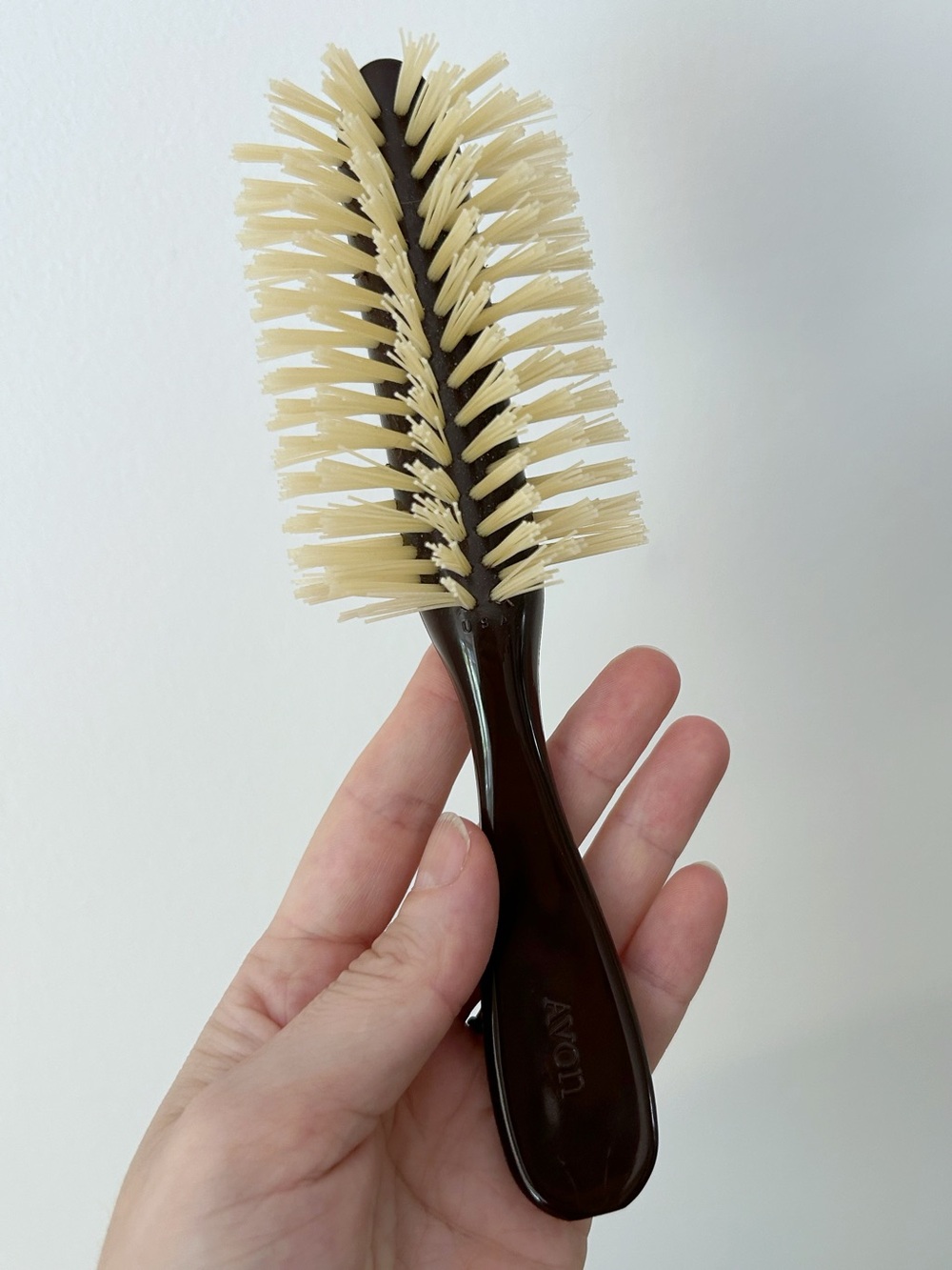 Vintage Avon Hair Brush Half Round Bristle Brown